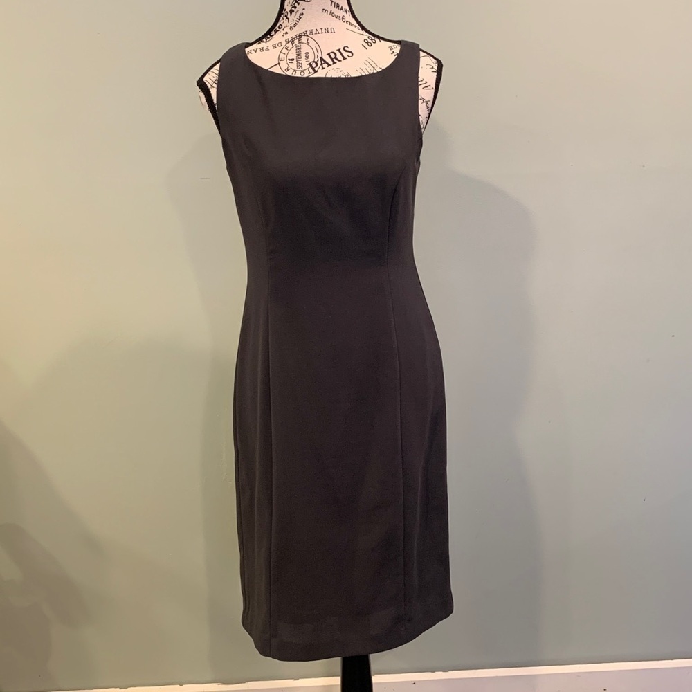 Vintage Esprit Classic Sleeveless Dark Gray Shift Midi Dress Women’s Size 5/6